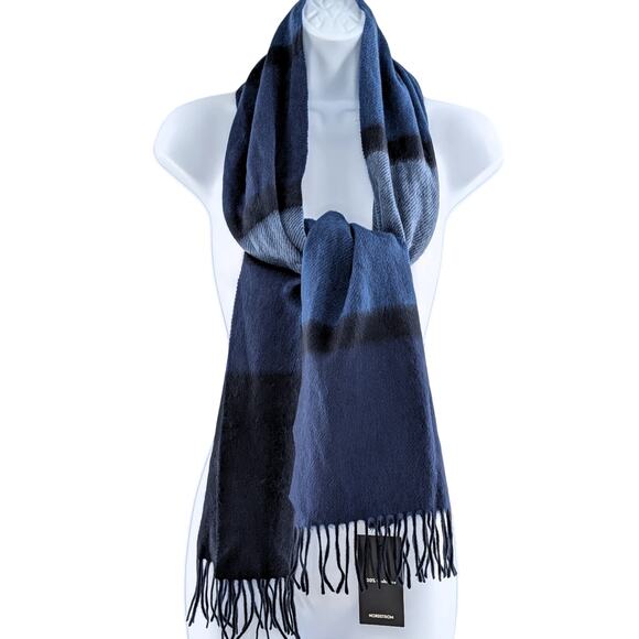 Nordstrom Navy Blue Cashmere Fringe Scarf - Picture 1 of 12